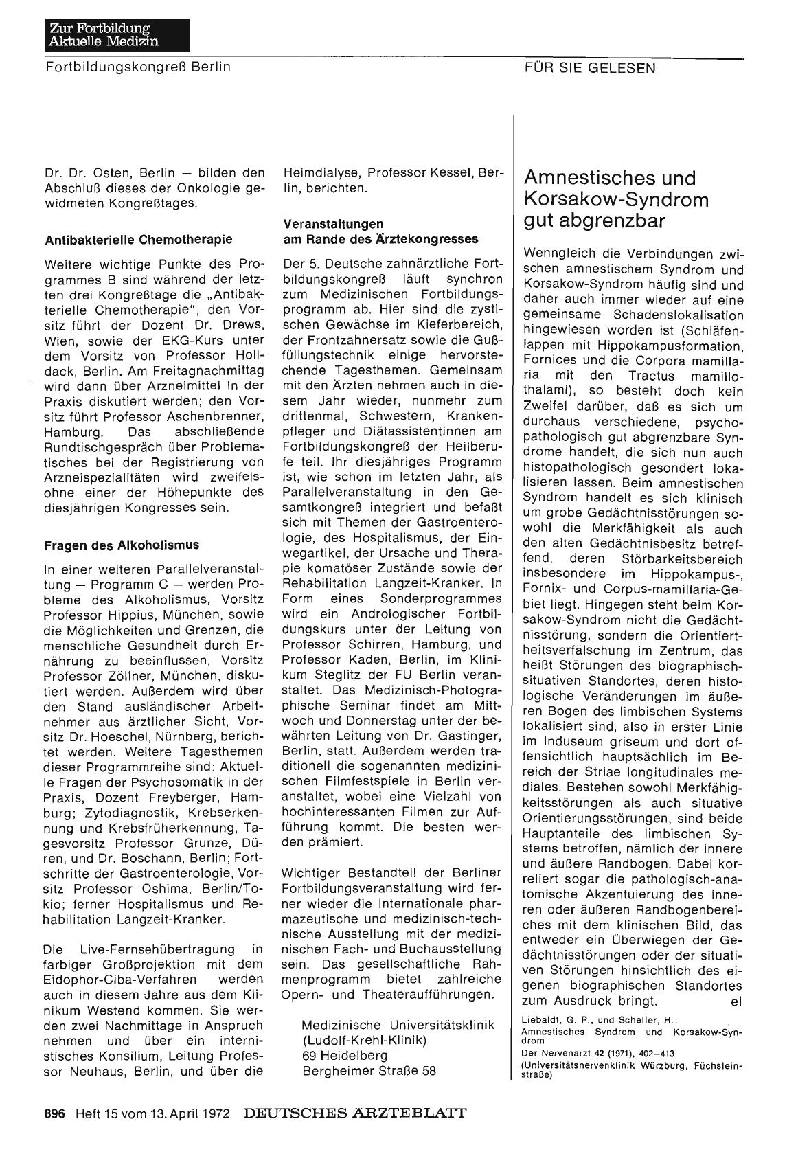Vorschauseite 1: Amnestisches und Korsakow-Syndrom gut abgrenzbar