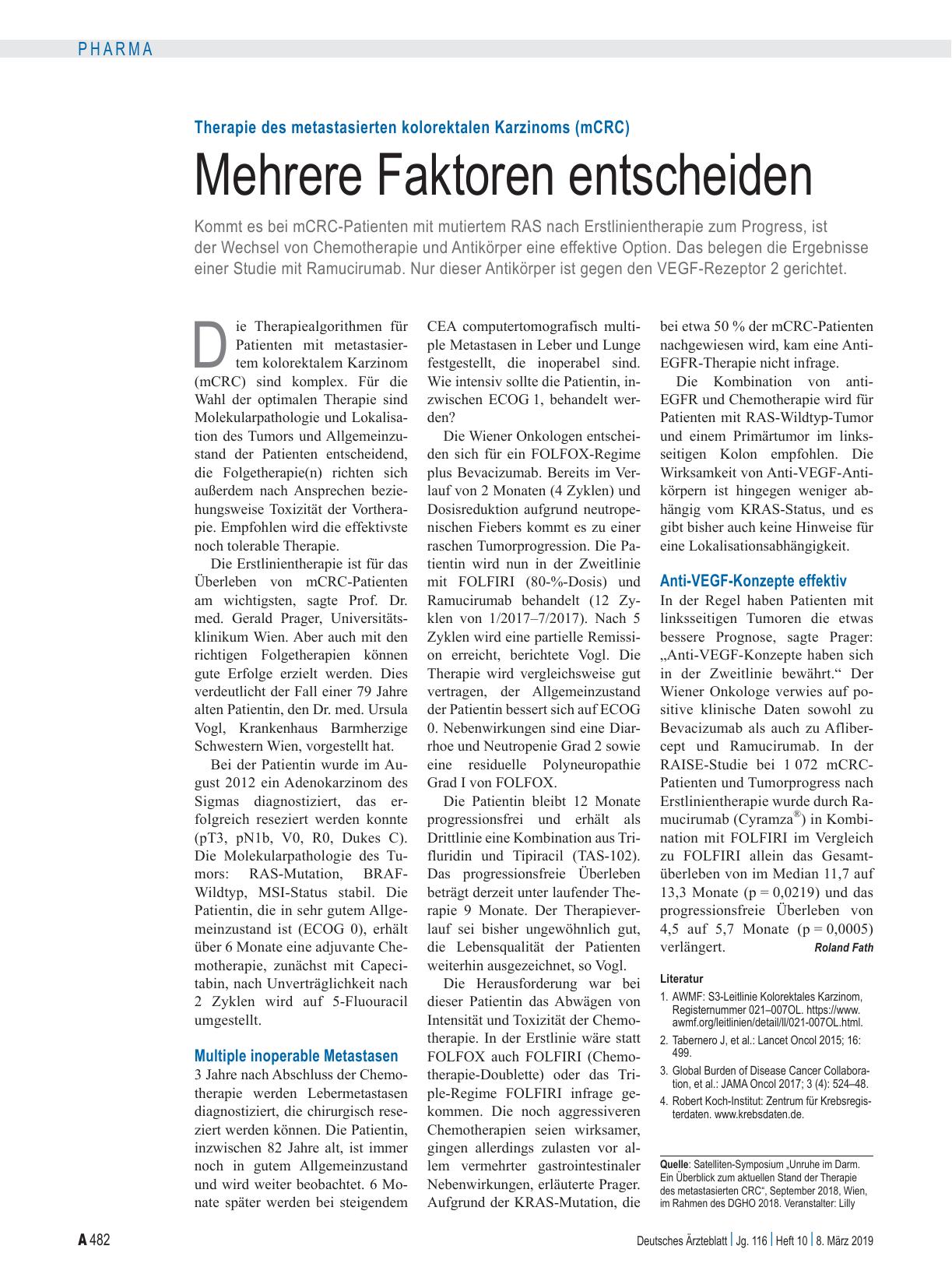 Vorschauseite 1: Therapie des metastasierten kolorektalen Karzinoms (mCRC): Mehrere Faktoren entscheiden