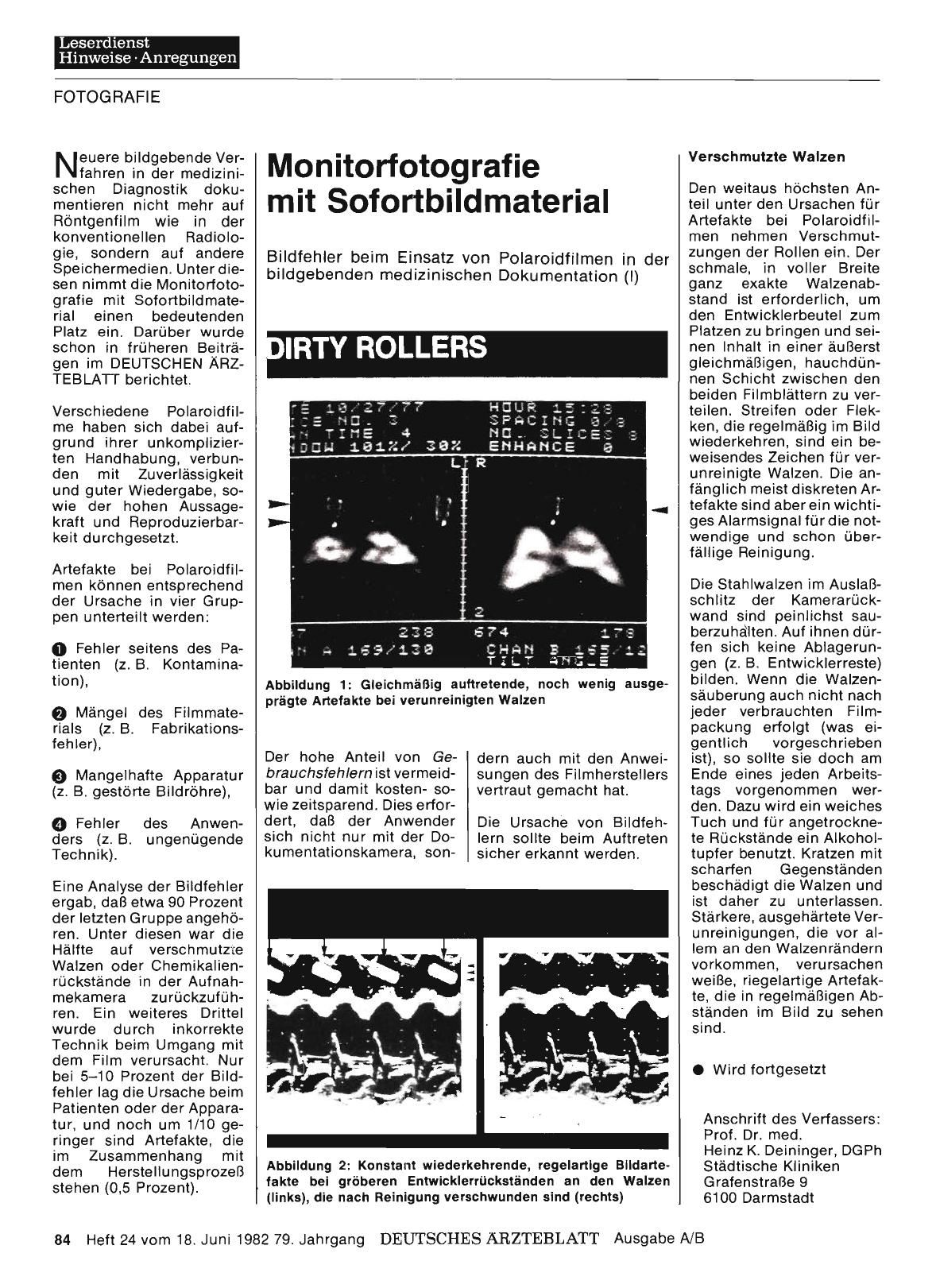 Vorschauseite 1: Monitorfotografie mit Sofortbildmaterial