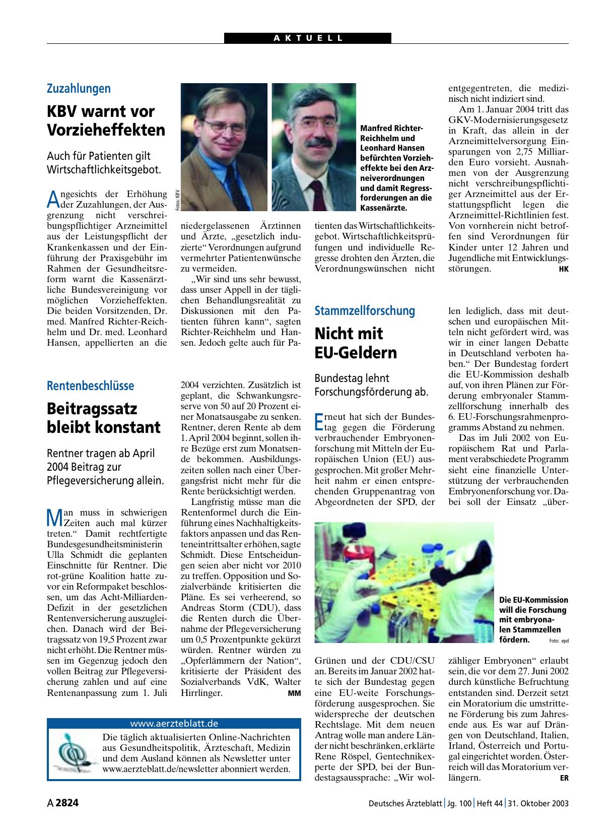 Vorschauseite 1: Zuzahlungen: KBV warnt vor Vorzieheffekten