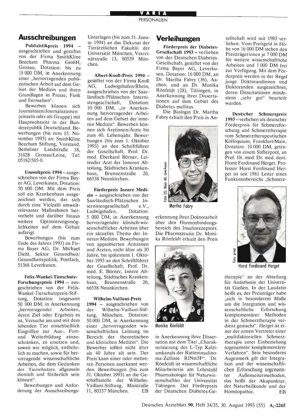 Vorschauseite 1: Ausschreibungen
