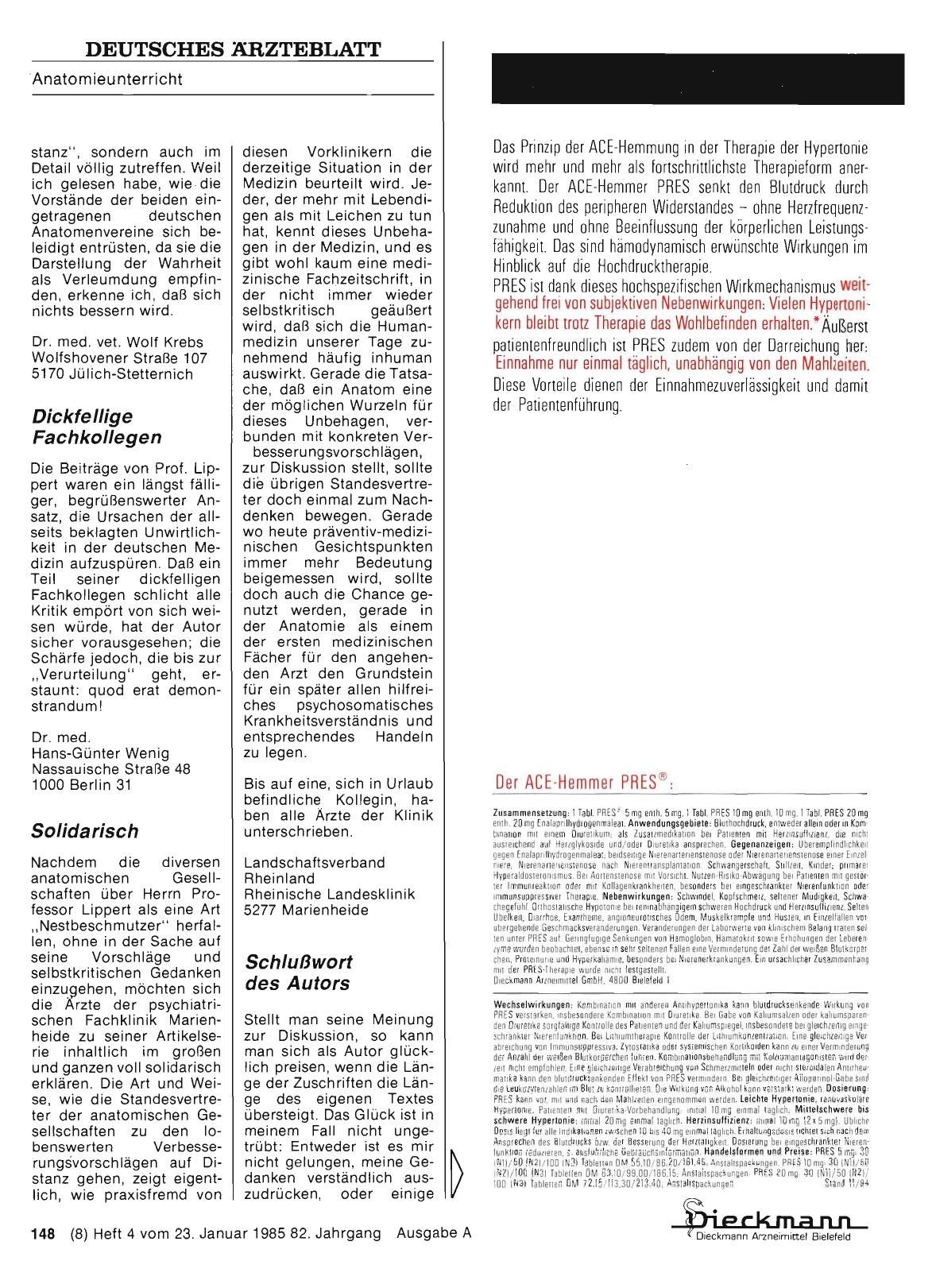 Vorschauseite 1: ANATOMIE: Schlußwort des Autors
