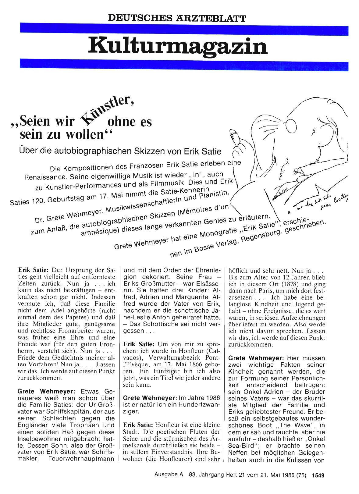 Vorschauseite 1: „Seien wir Künstler ohne es sein zu wollen„