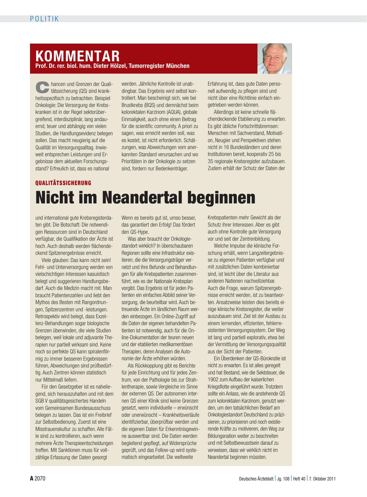 Vorschauseite 1: Qualitätssicherung: Nicht im Neandertal beginnen