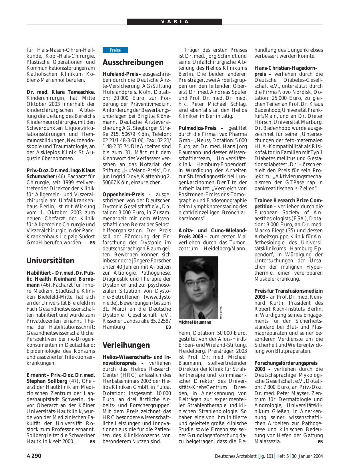 Vorschauseite 1: Ausschreibungen