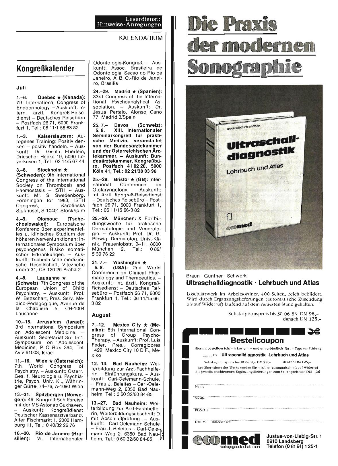 Vorschauseite 1: Kongreßkalender