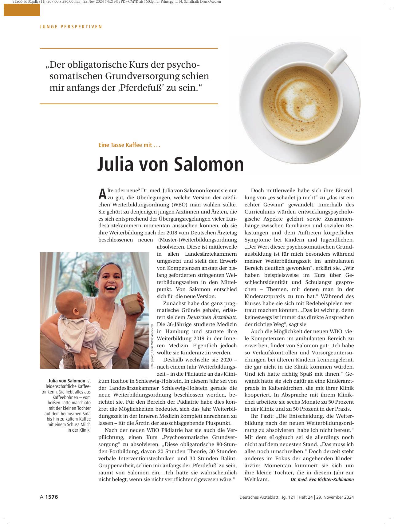 Vorschauseite 1: Eine Tasse Kaffee mit. .. Julia von Salomon