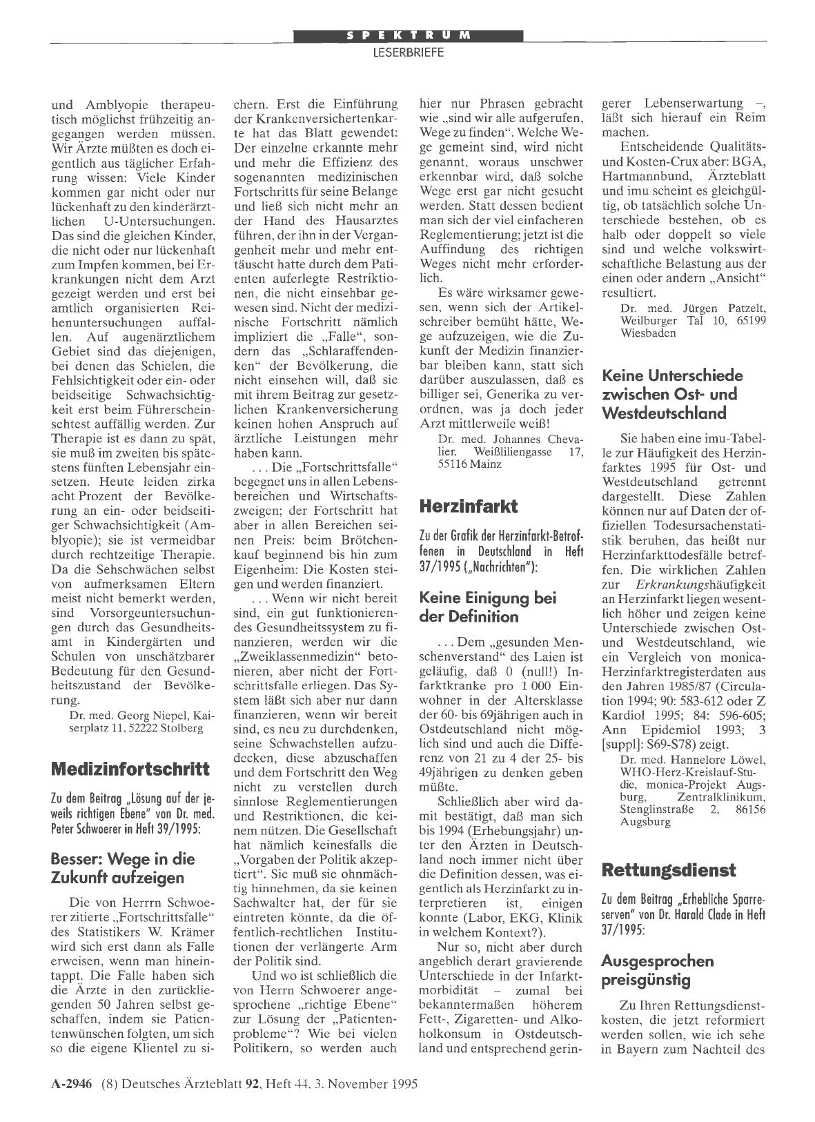 Vorschauseite 1: Herzinfarkt: Keine Unterschiede zwischen Ostund Westdeutschland