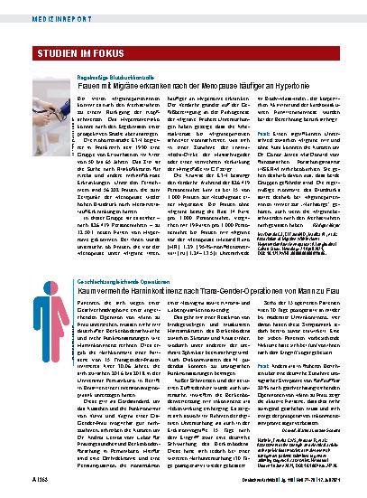 Vorschauseite 1: Geschlechtsangleichende Operationen: Kaum vermehrte Harninkontinenz nach Trans-Gender-Operationen von Mann zu Frau