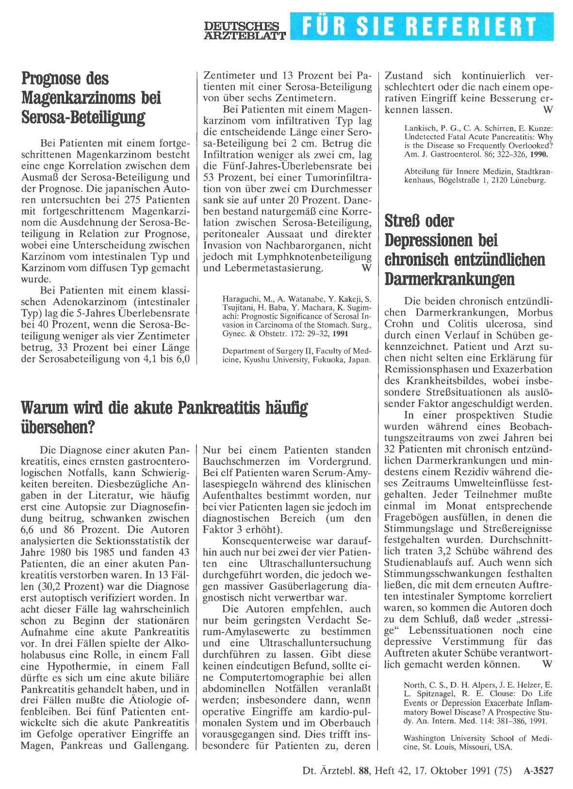 Vorschauseite 1: Streß oder Depressionen bei chronisch entzündlichen Darmerkrankungen