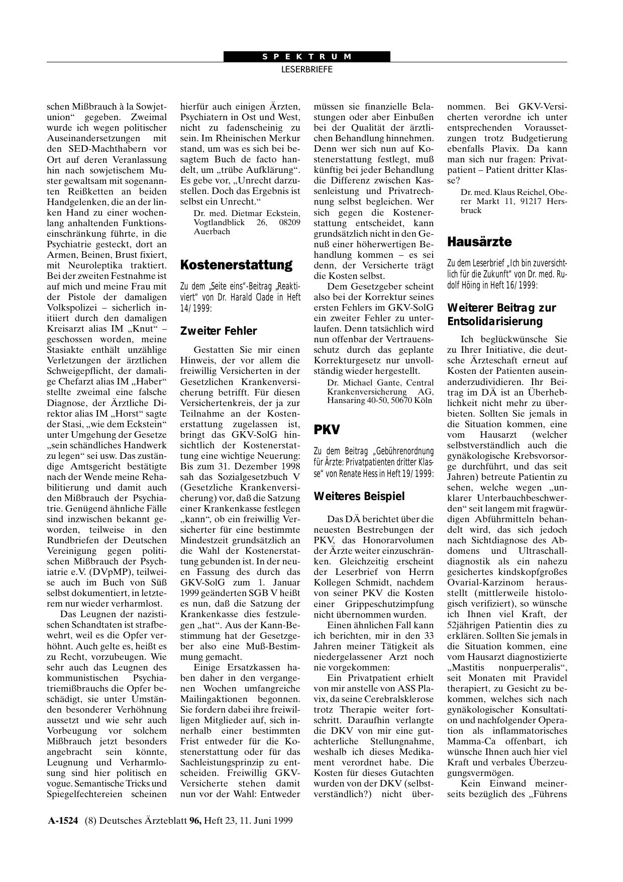 Vorschauseite 1: Kostenerstattung: Zweiter Fehler
