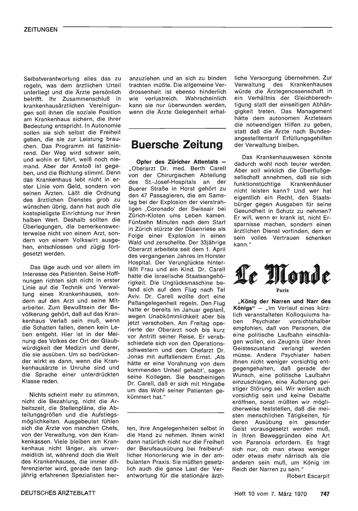 Vorschauseite 1: Opfer des Züricher Attentats
