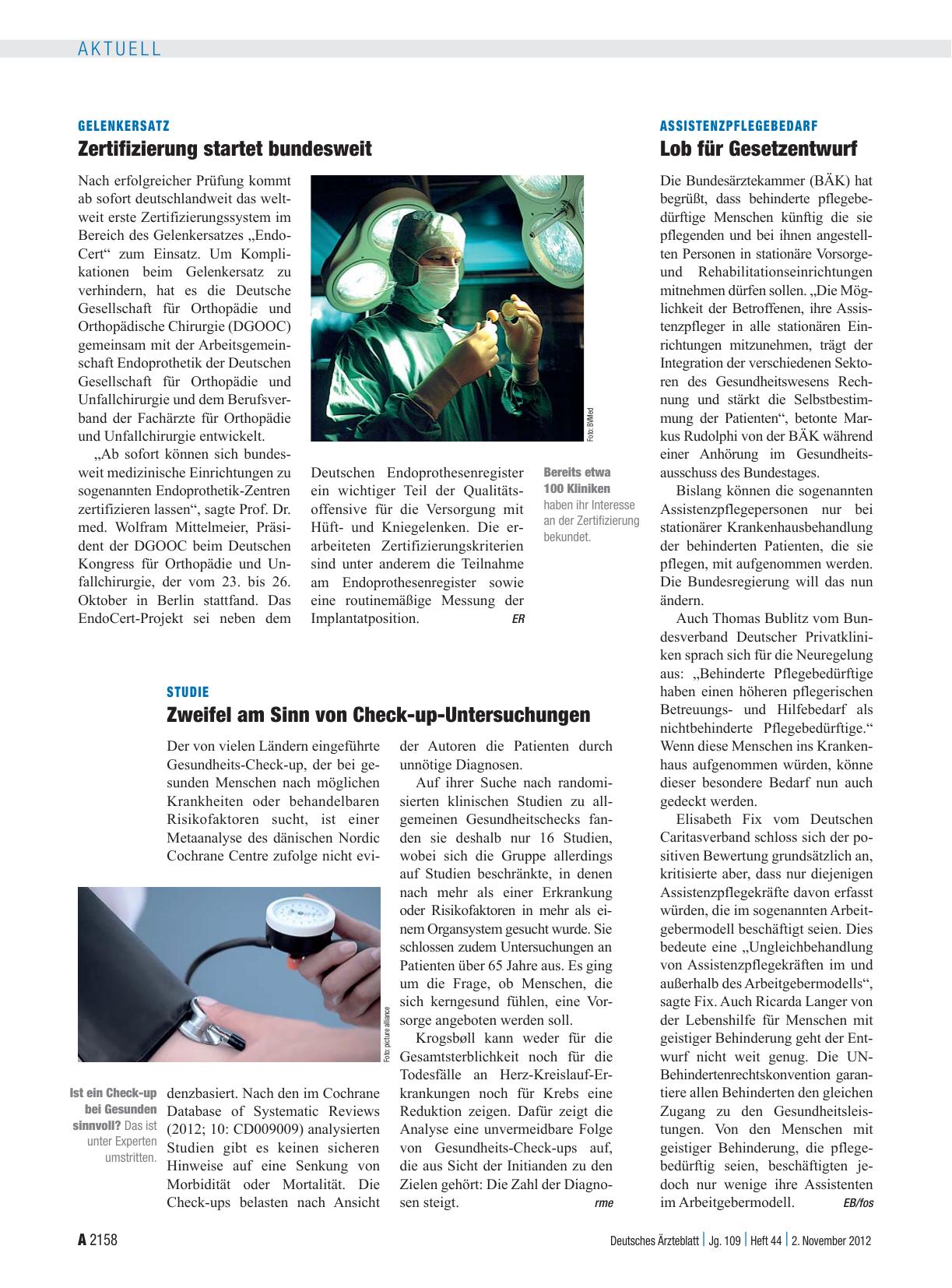 Vorschauseite 1: Assistenzpflegebedarf: Lob für Gesetzentwurf