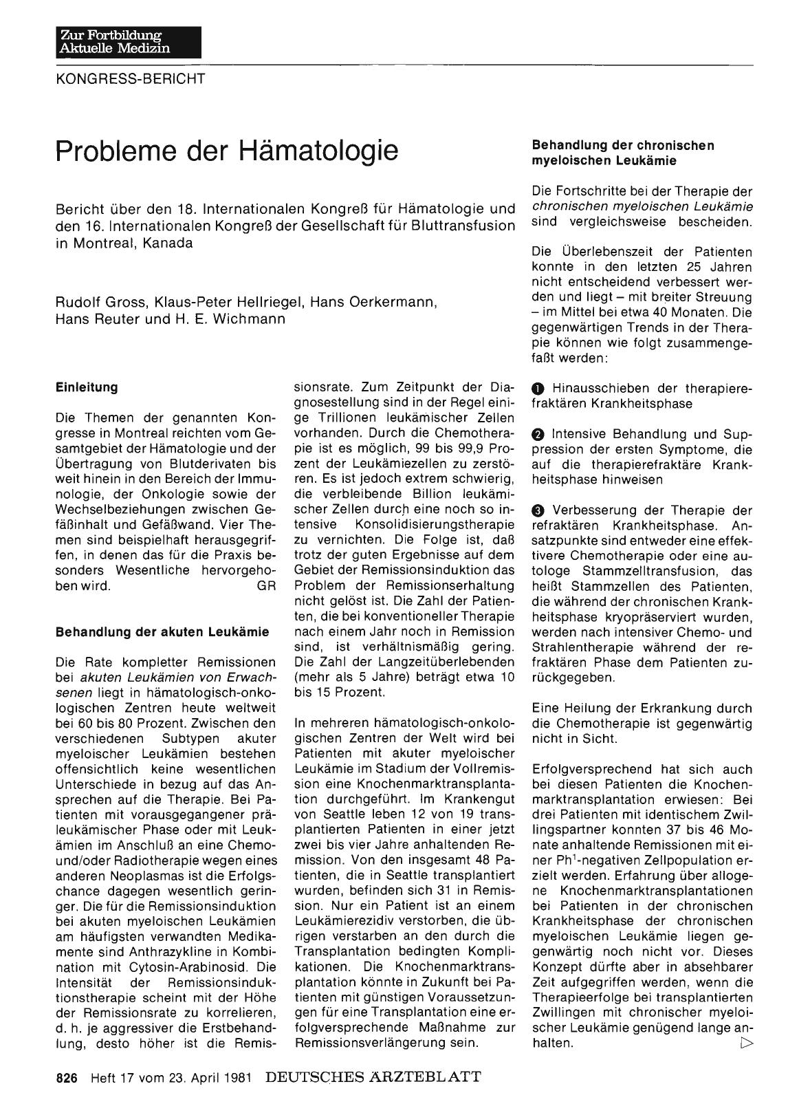 Vorschauseite 1: Probleme der Hämatologie