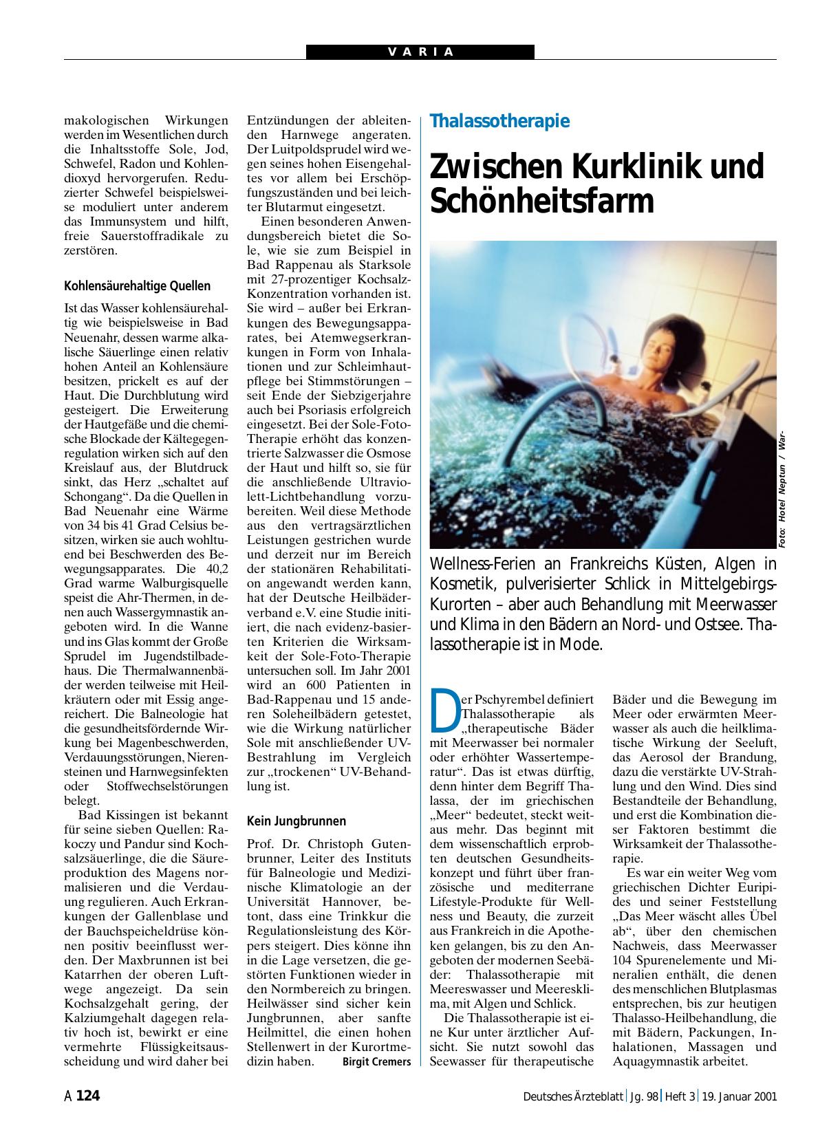 Vorschauseite 1: Thalassotherapie: Zwischen Kurklinik und Schönheitsfarm