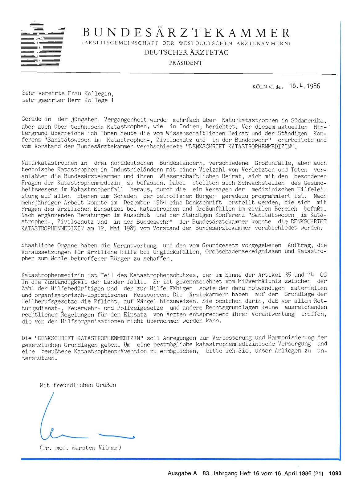 Vorschauseite 1: Dr. Karsten Vilmar an alle deutschen Ärztinnen und Ärzte