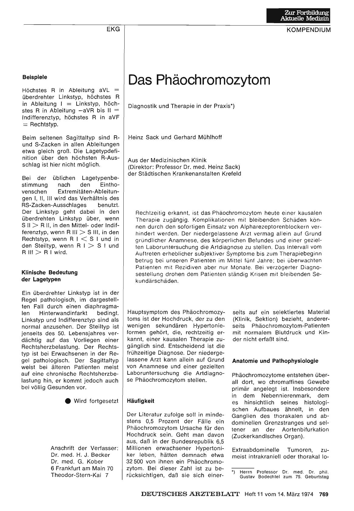 Vorschauseite 1: Das Phäochromozytom