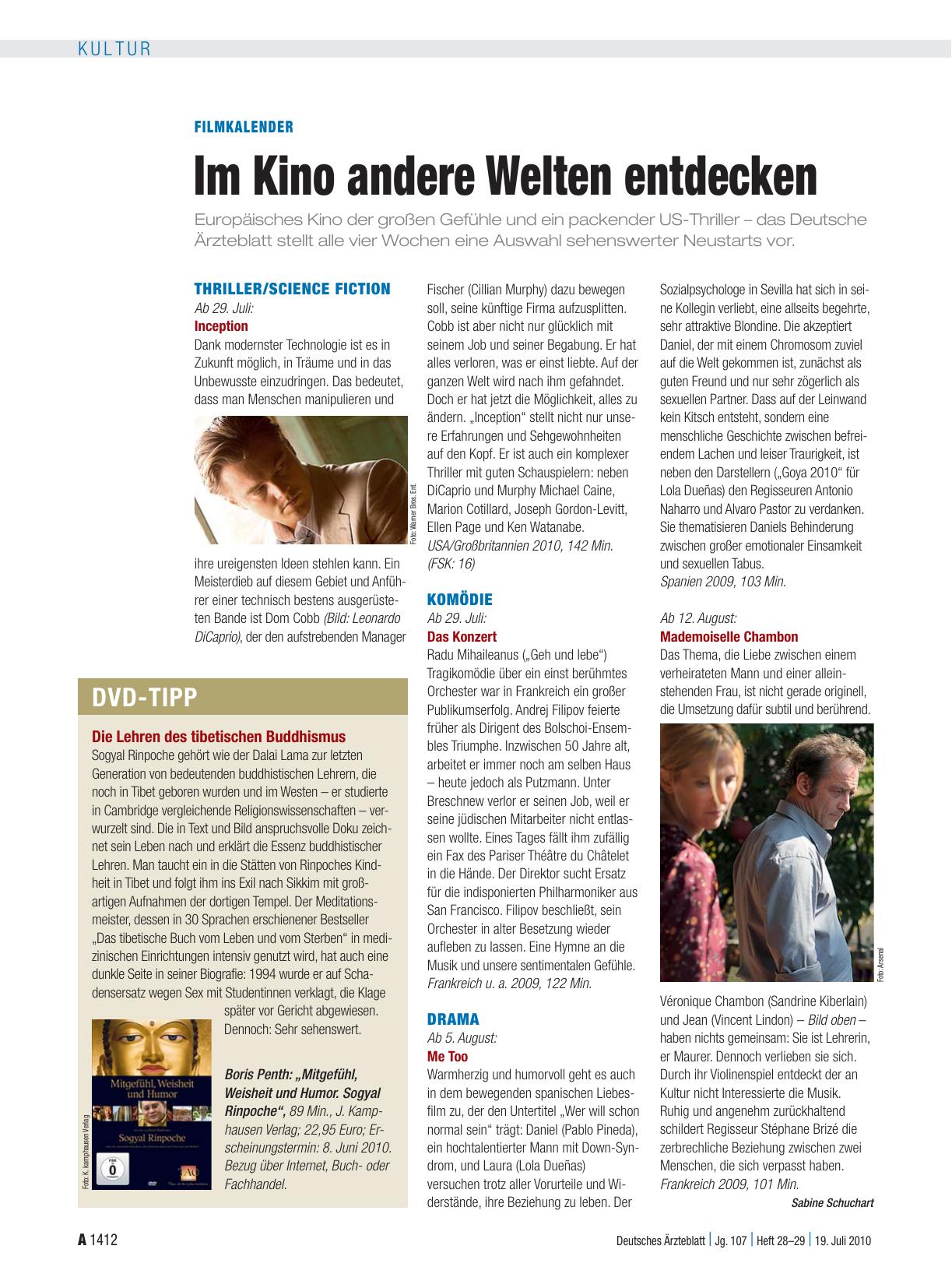 Vorschauseite 1: Filmkalender: Im Kino andere Welten entdecken
