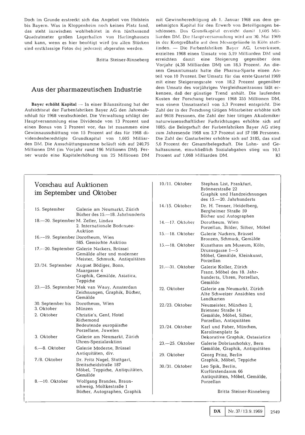 Vorschauseite 1: Aus der pharmazeutischen Industrie