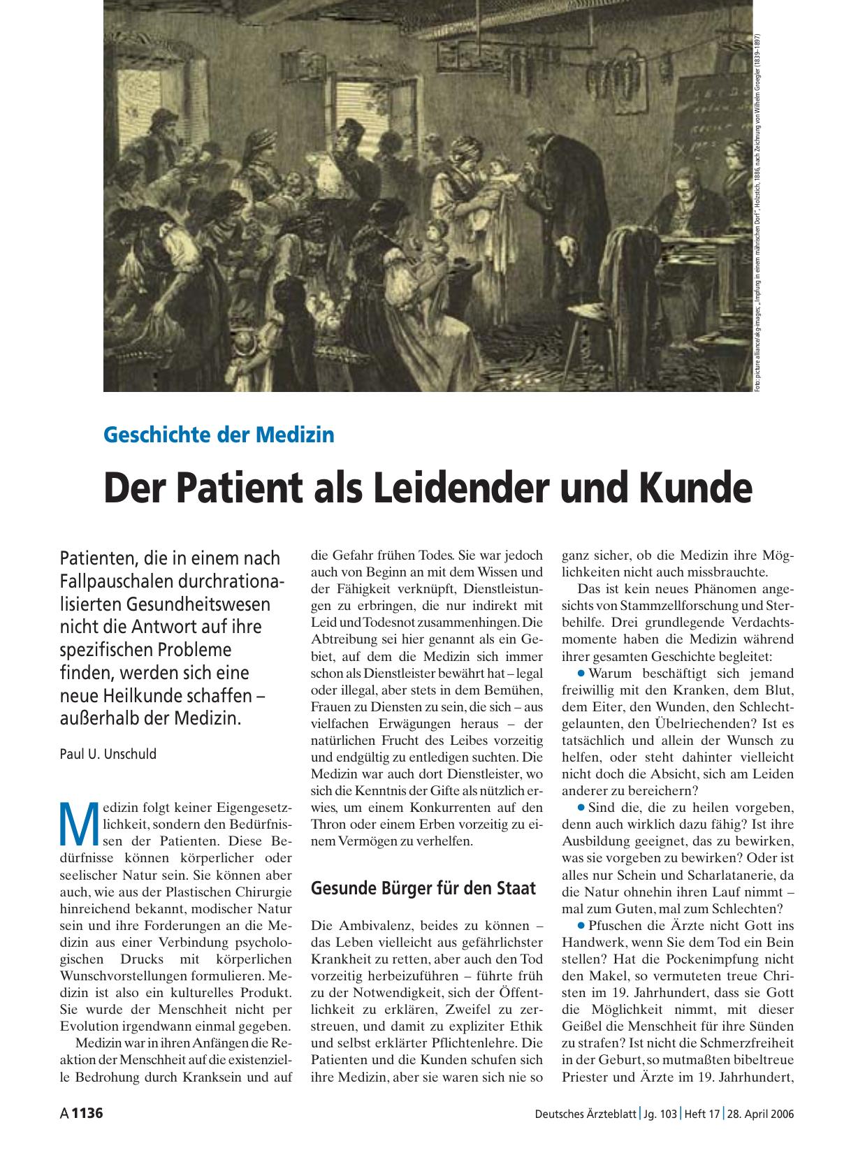 Vorschauseite 1: Geschichte der Medizin: Der Patient als Leidender und Kunde