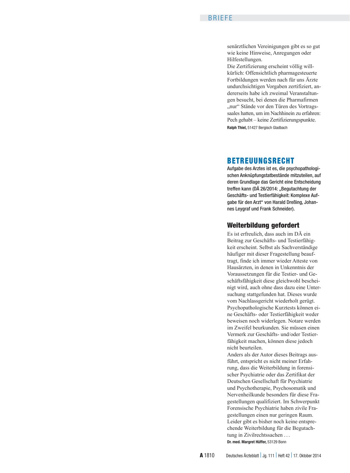 Vorschauseite 1: Betreuungsrecht: Weiterbildung gefordert