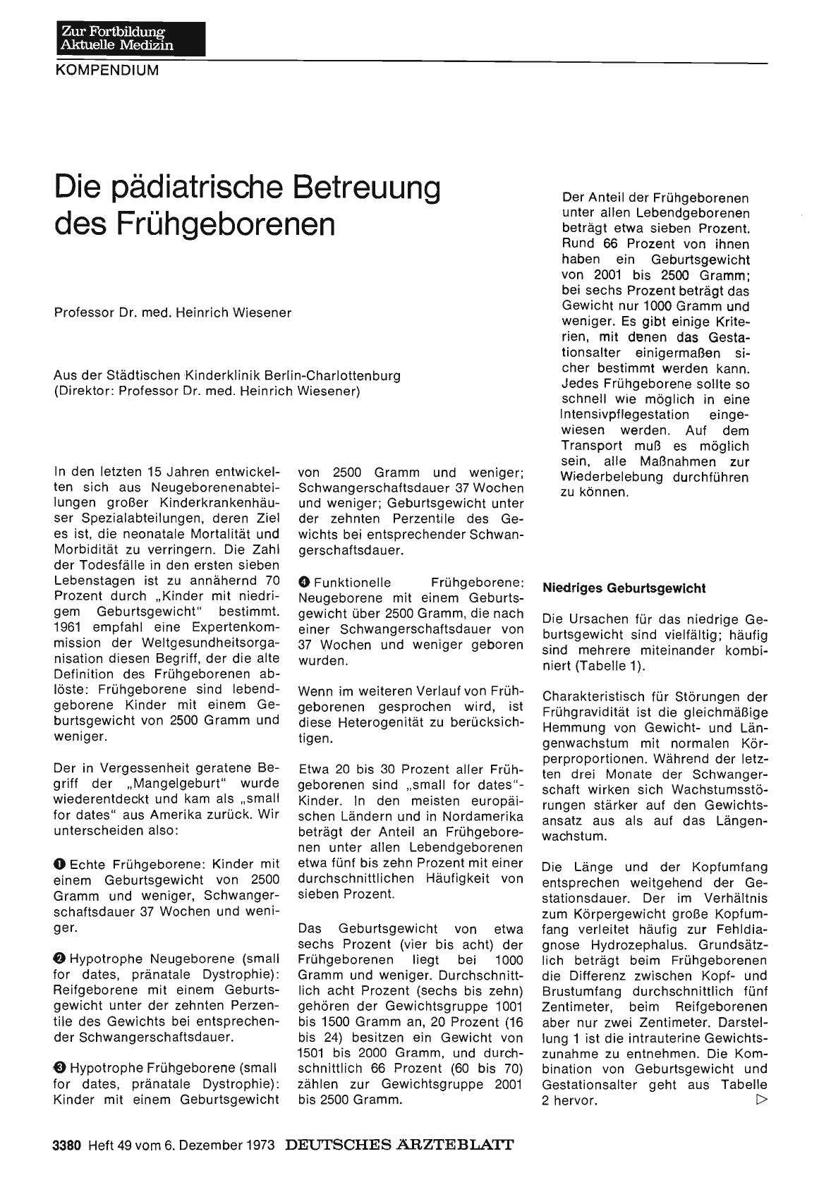 Vorschauseite 1: Die pädiatrische Betreuung des Frühgeborenen