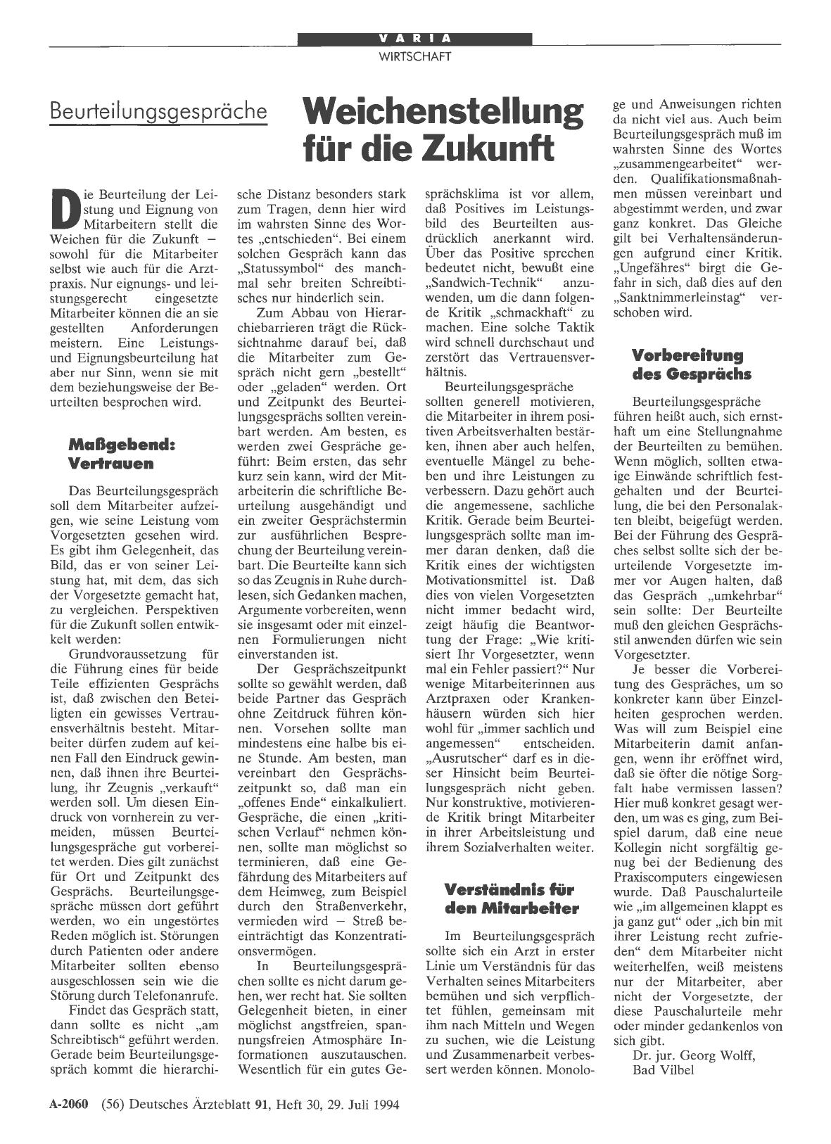 Vorschauseite 1: Beurteilungsgespräche: Weichenstellung für die Zukunft