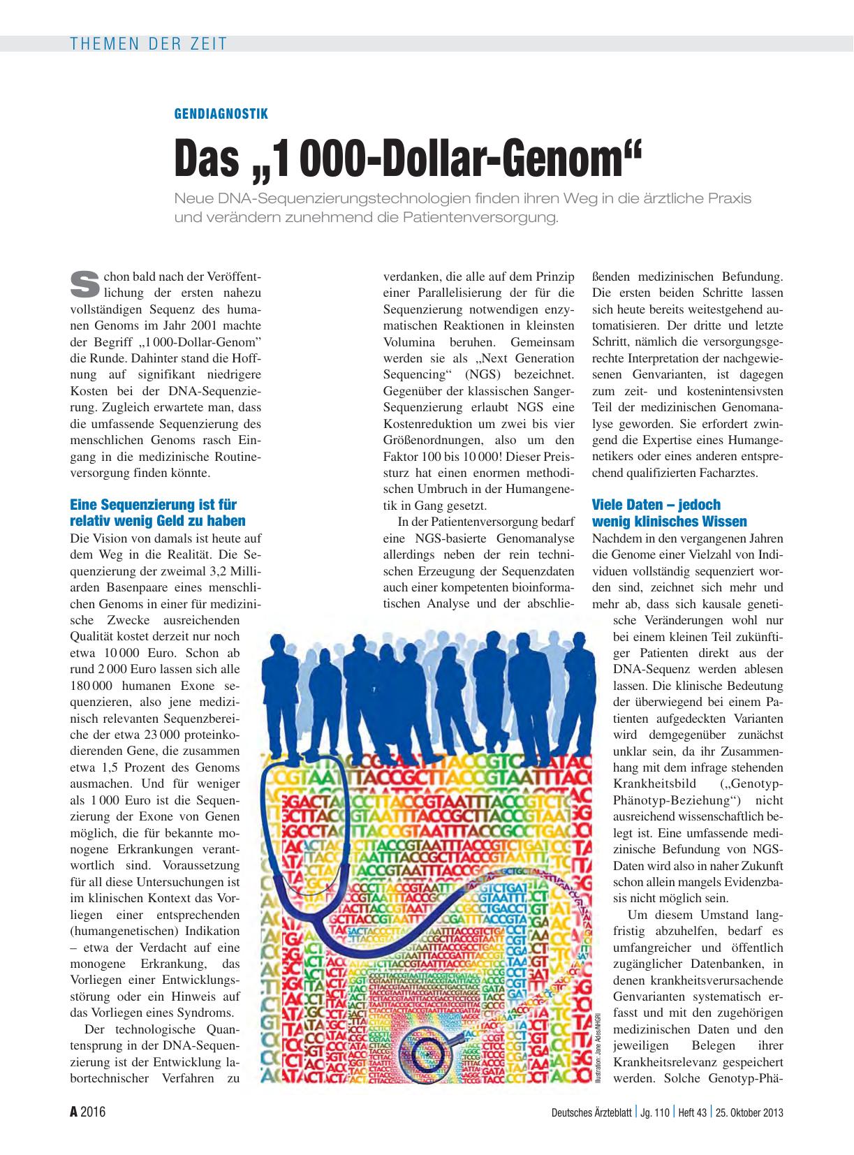 Vorschauseite 1: Gendiagnostik: Das „1 000-Dollar-Genom“