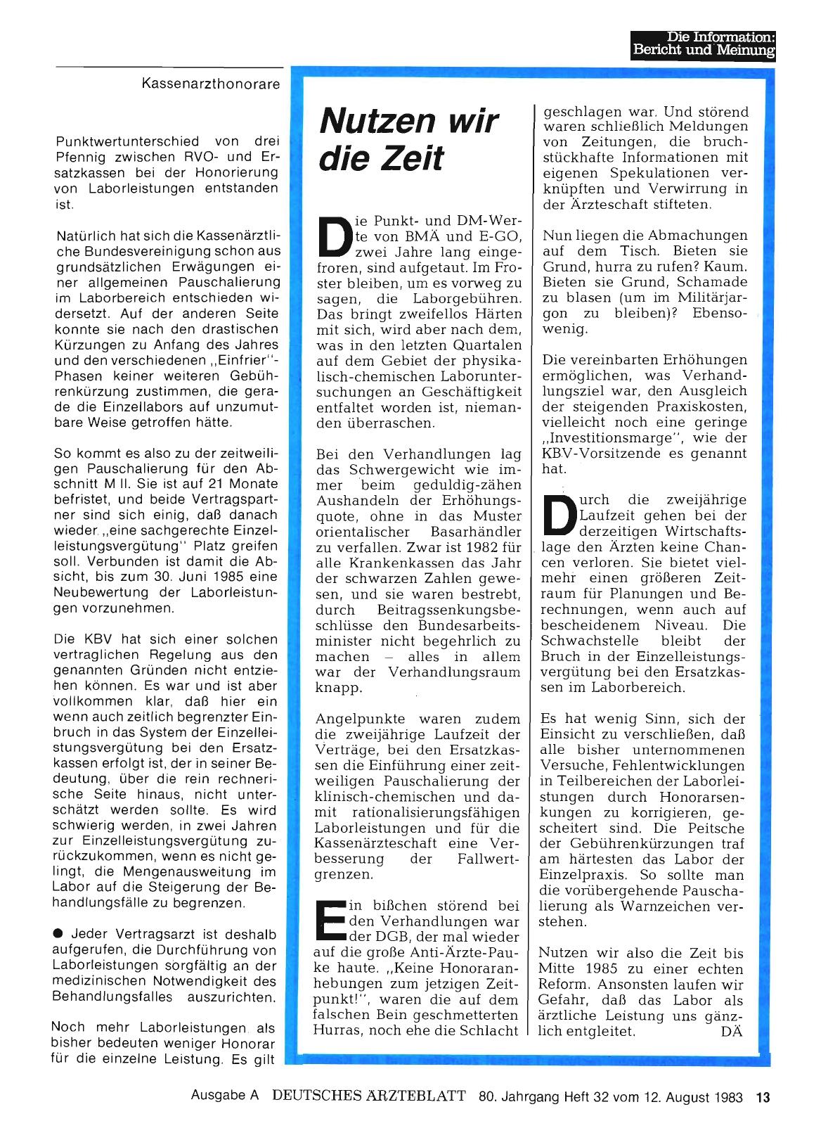 Vorschauseite 1: Nutzen wir die Zeit