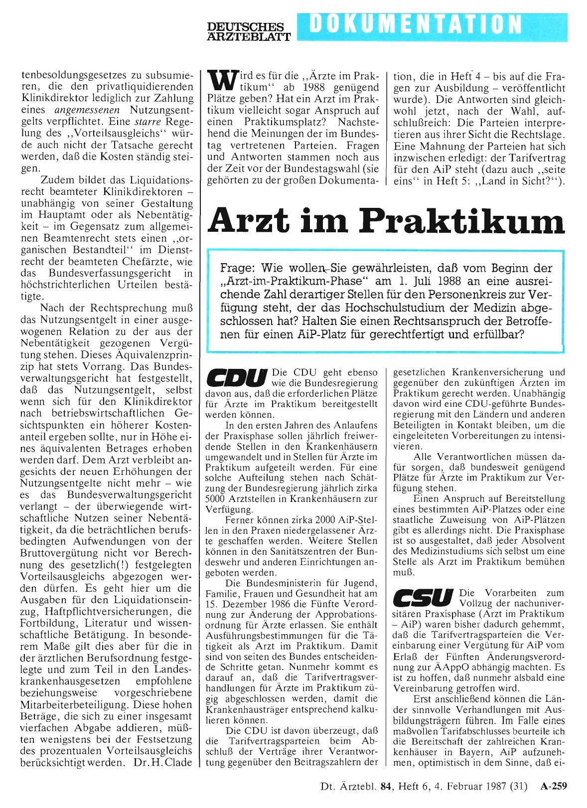 Vorschauseite 1: Arzt im Praktikum