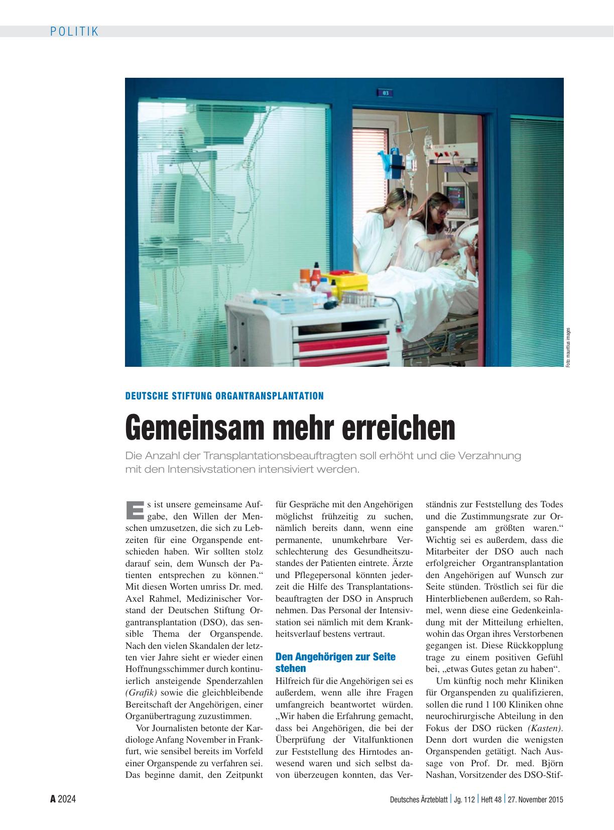 Vorschauseite 1: Deutsche Stiftung Organtransplantation: Gemeinsam mehr erreichen