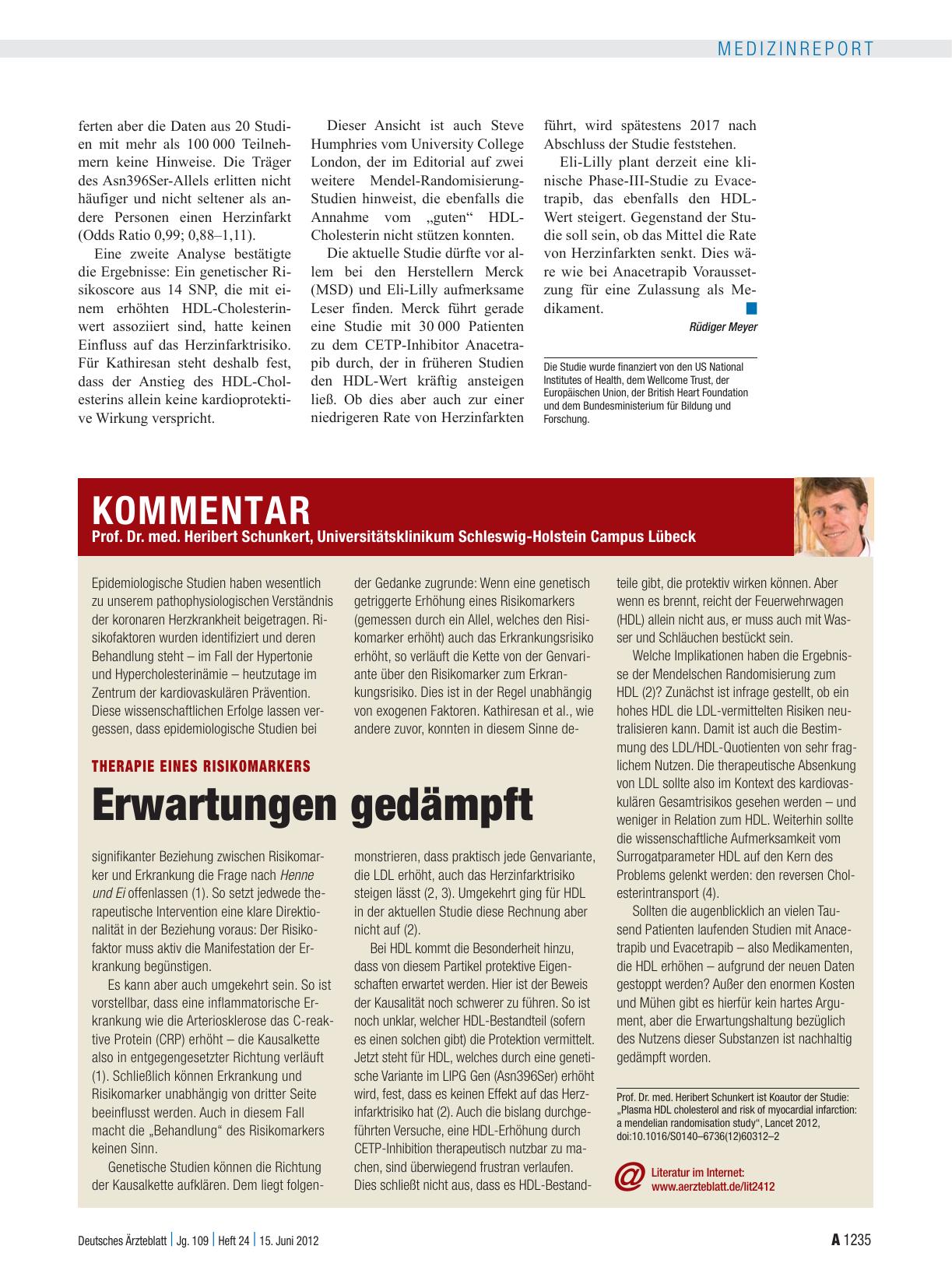 Vorschauseite 1: Kommentar: Therapie eines Risikomarkers – Erwartungen gedämpft