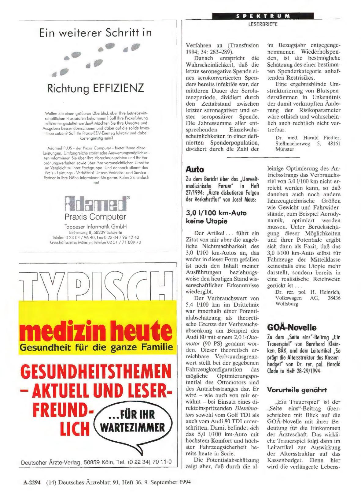 Vorschauseite 1: GOA-Novelle: Vorurteile genährt