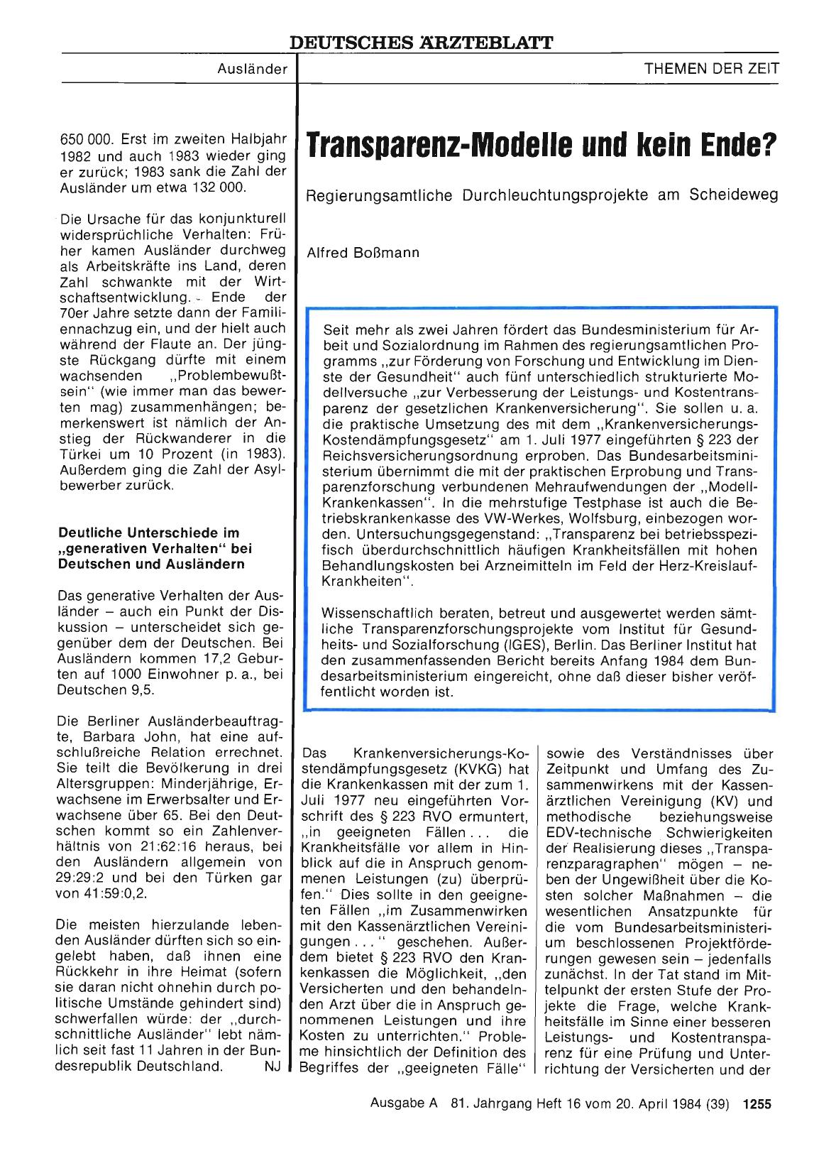 Vorschauseite 1: Transparenz-Modelle und kein Ende?