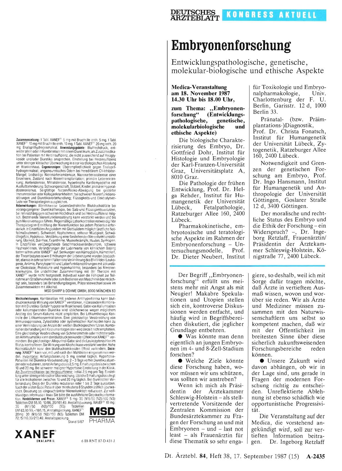 Vorschauseite 1: Embryonenforschung