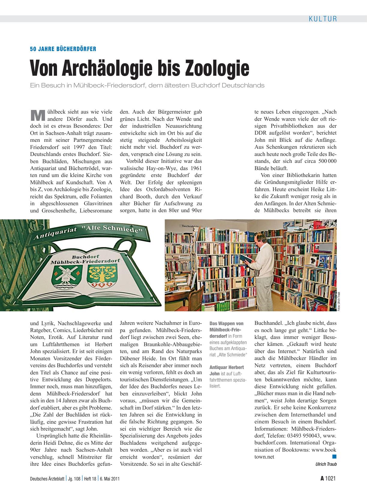 Vorschauseite 1: 50 Jahre Bücherdörfer: Von Archäologie bis Zoologie