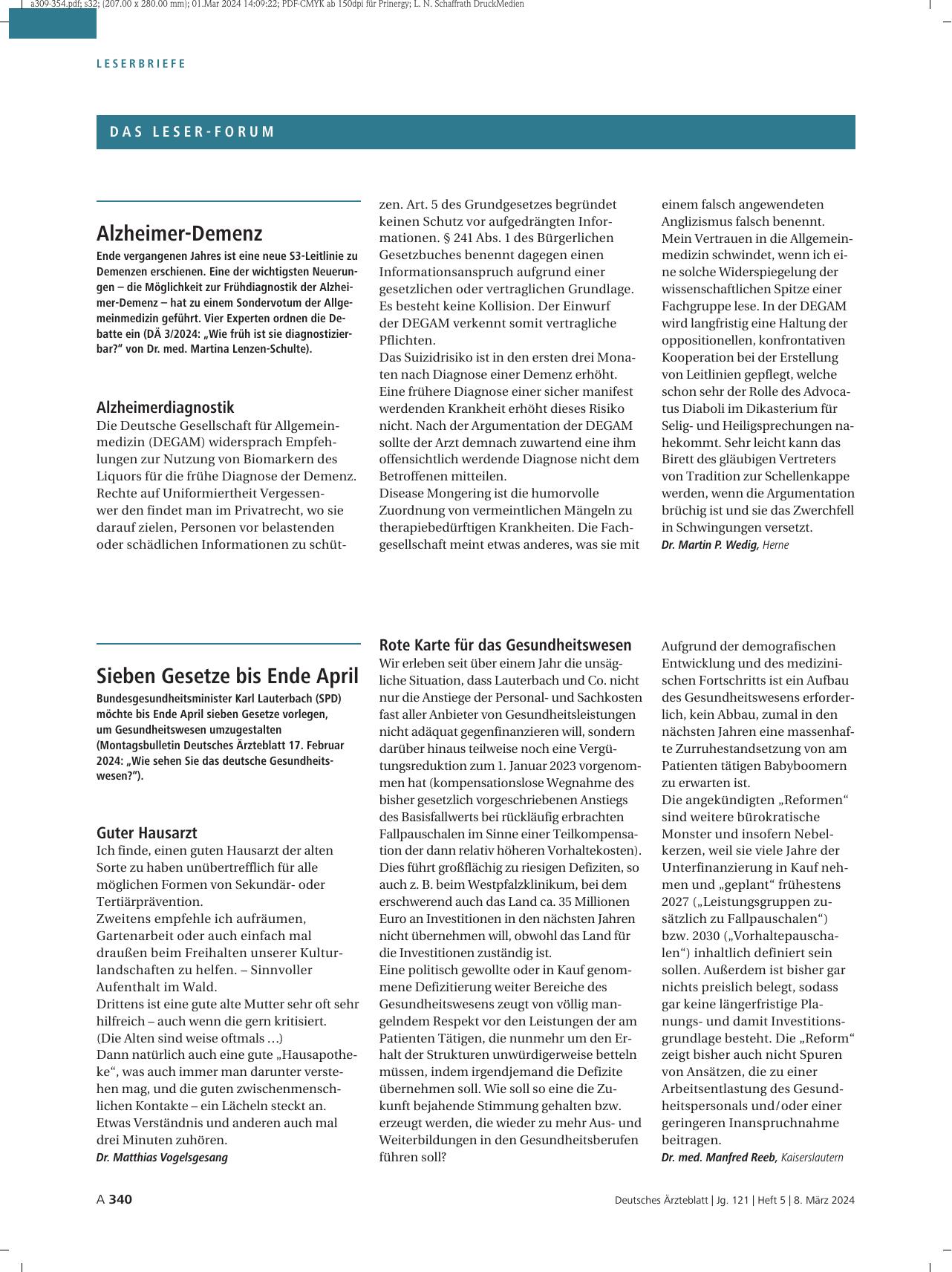 Vorschauseite 1: Alzheimer-Demenz: Alzheimer-Diagnostik