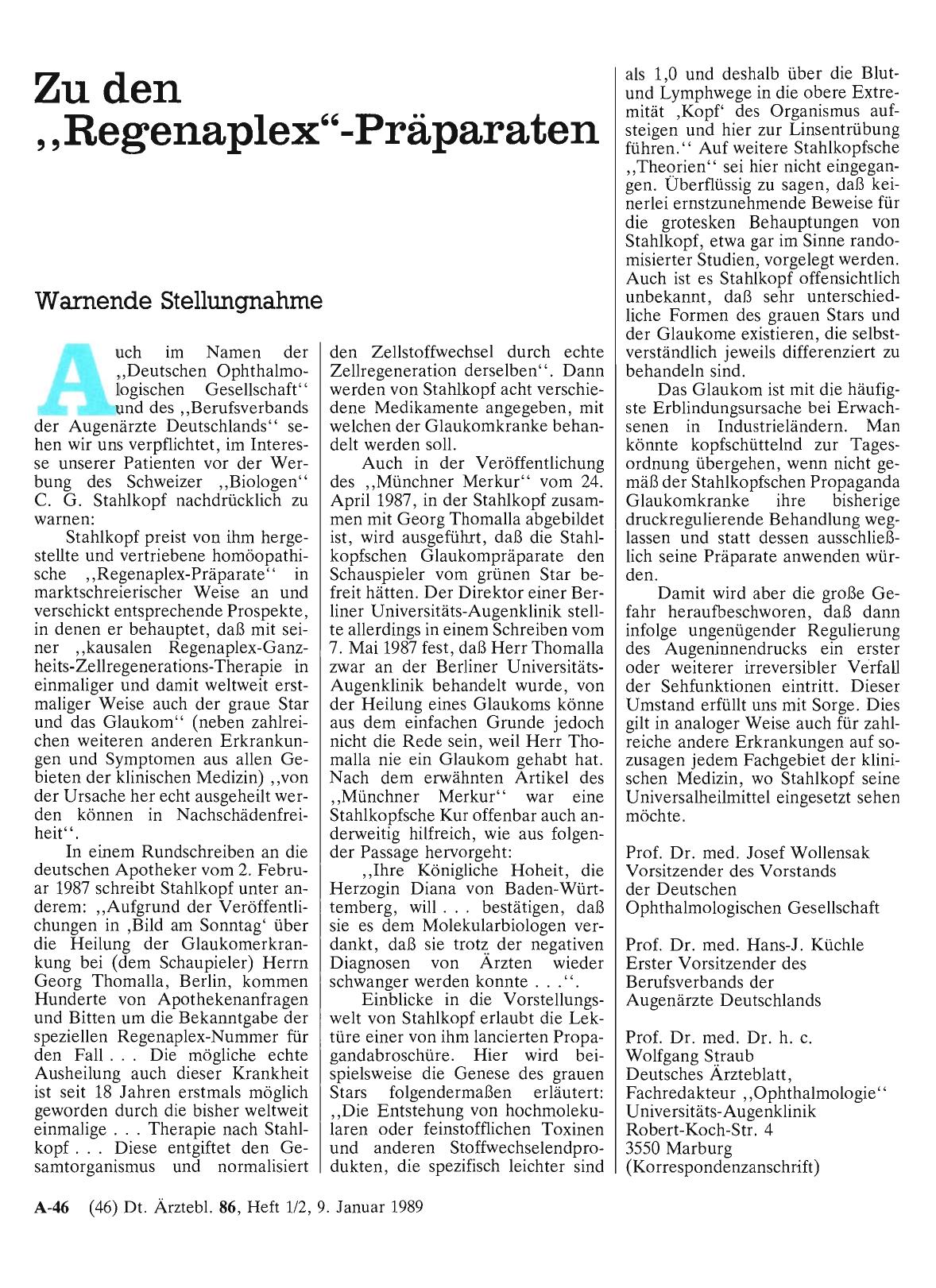 Vorschauseite 1: Zu den „Regenaplex“-Präparaten
