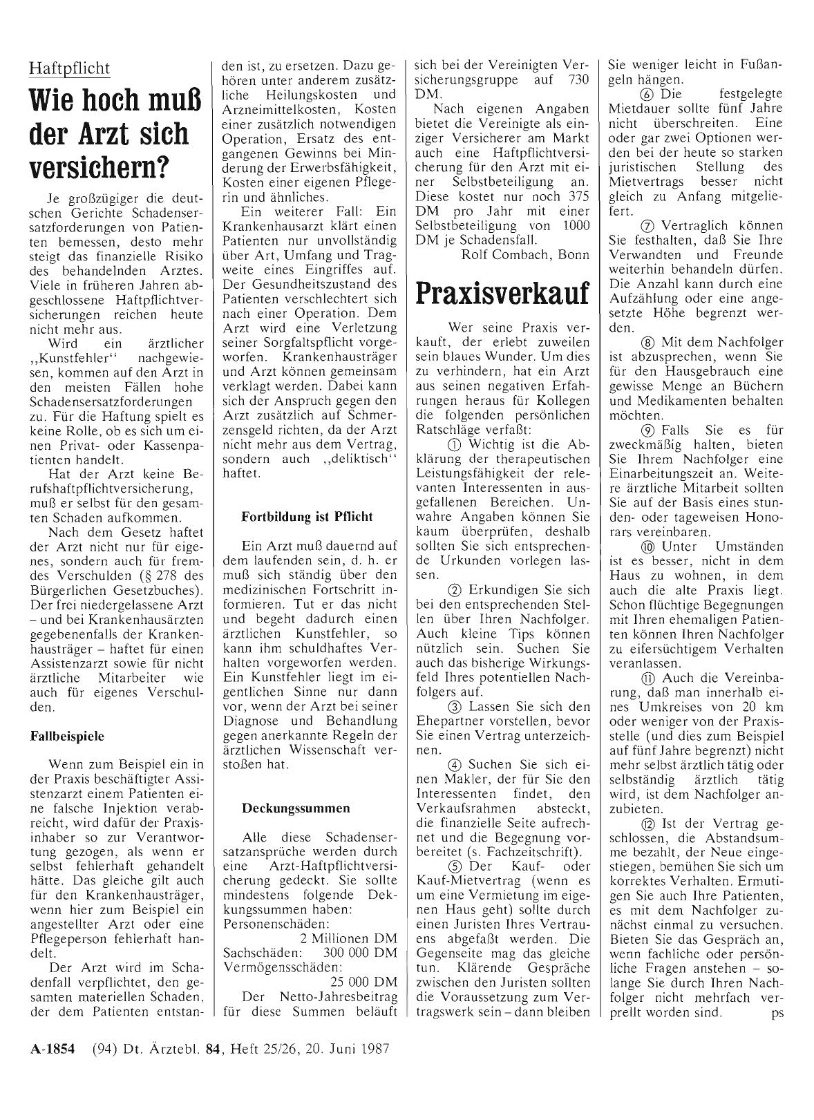 Vorschauseite 1: Praxisverkauf