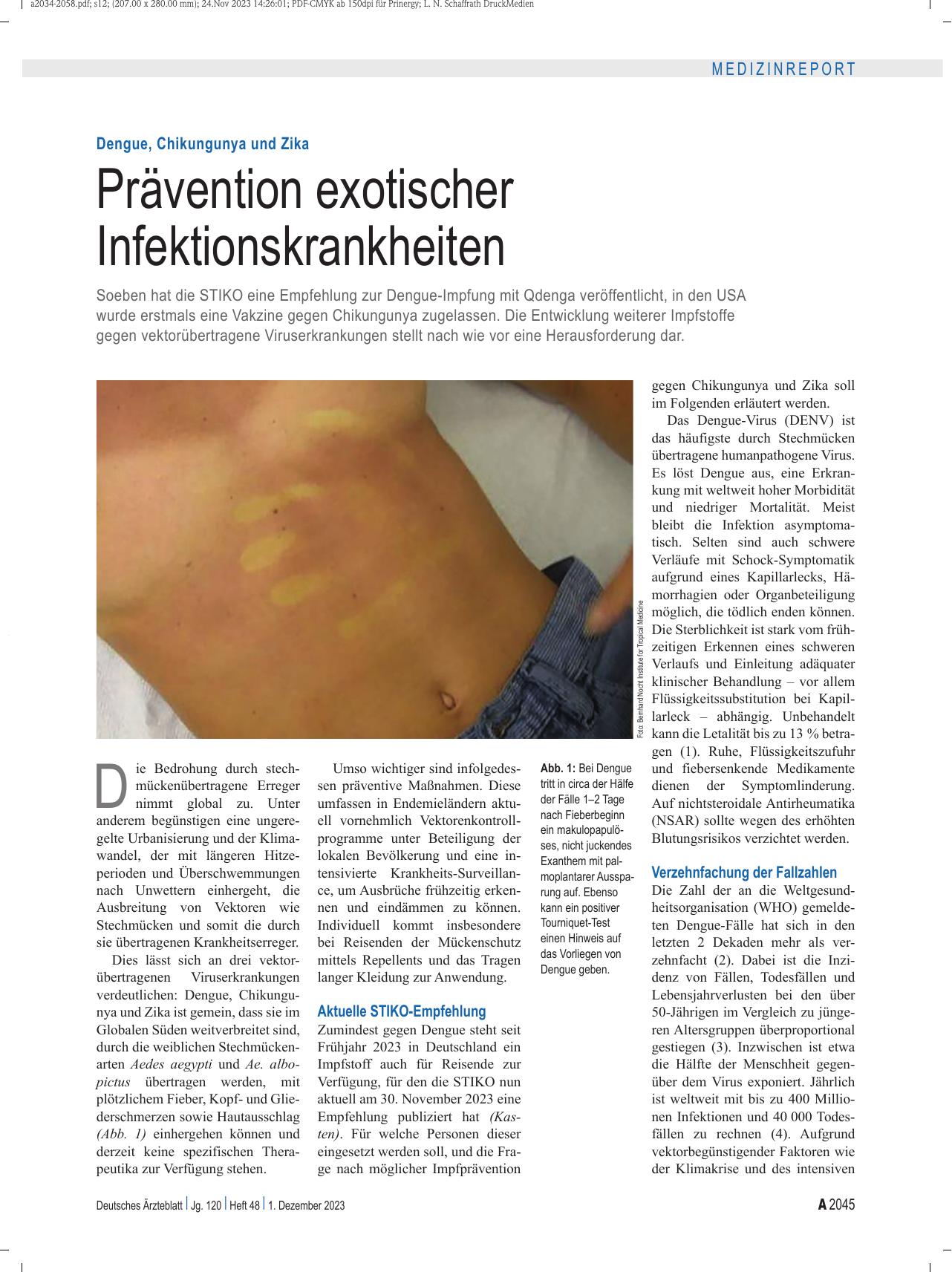 Vorschauseite 1: Dengue, Chikungunya und Zika: Prävention exotischer Infektionskrankheiten