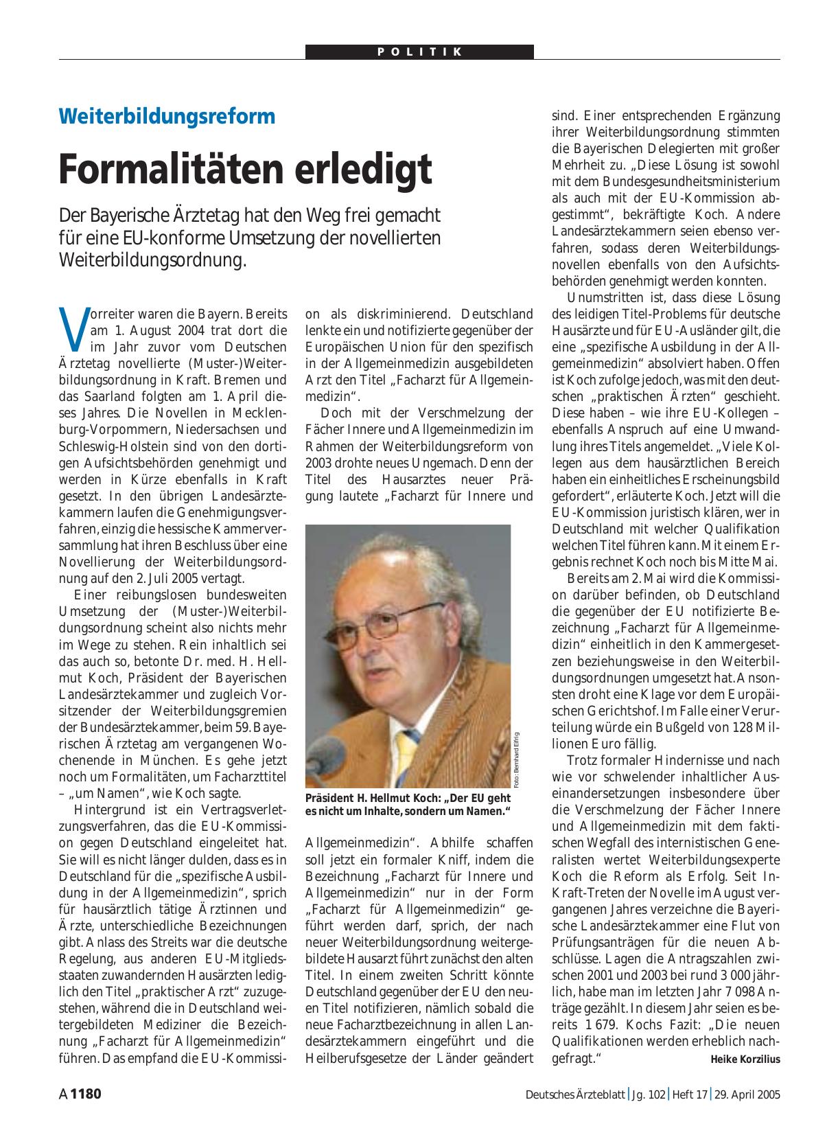 Vorschauseite 1: Weiterbildungsreform: Formalitäten erledigt