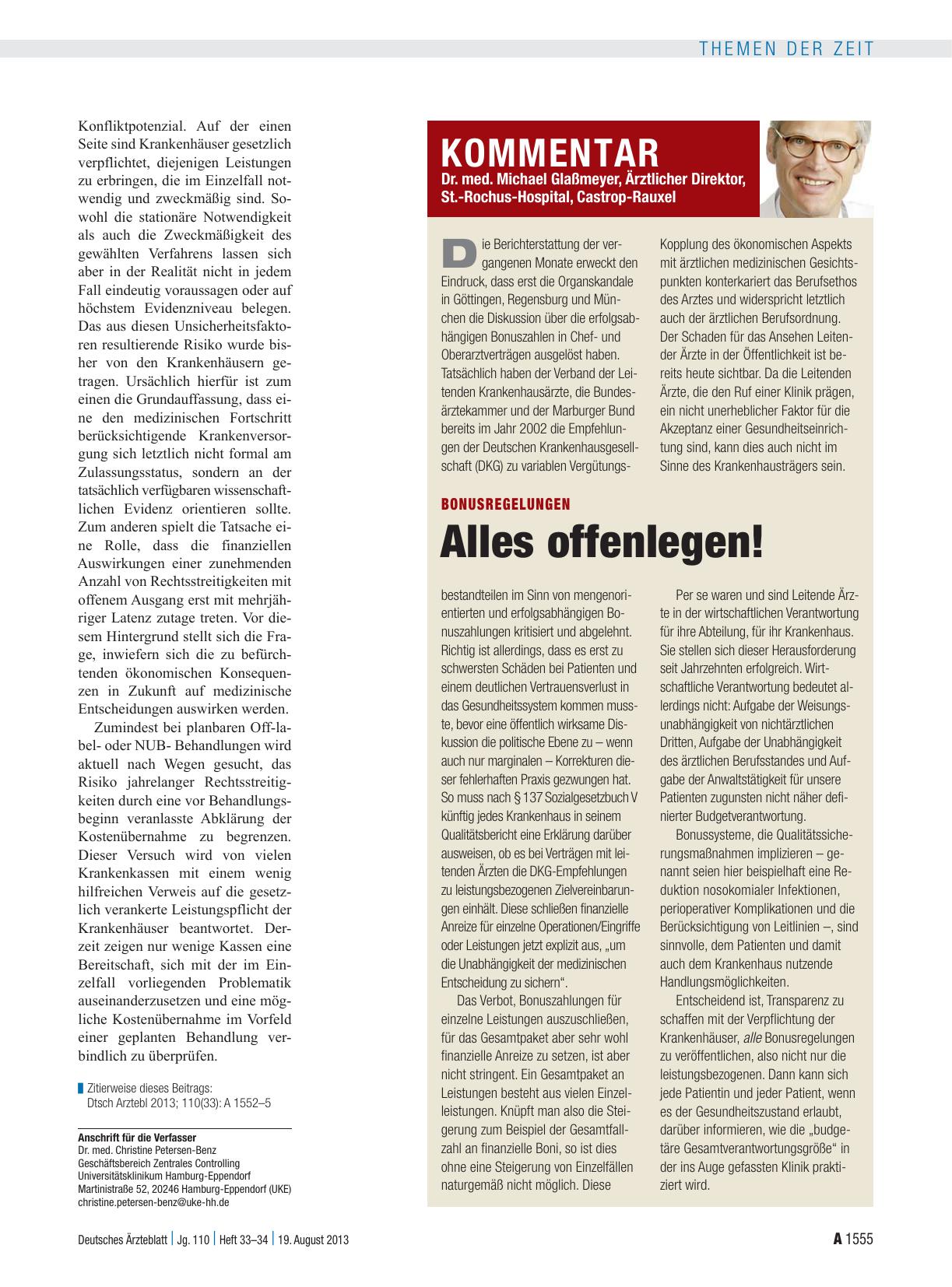 Vorschauseite 1: Bonusregelungen: Alles offenlegen!