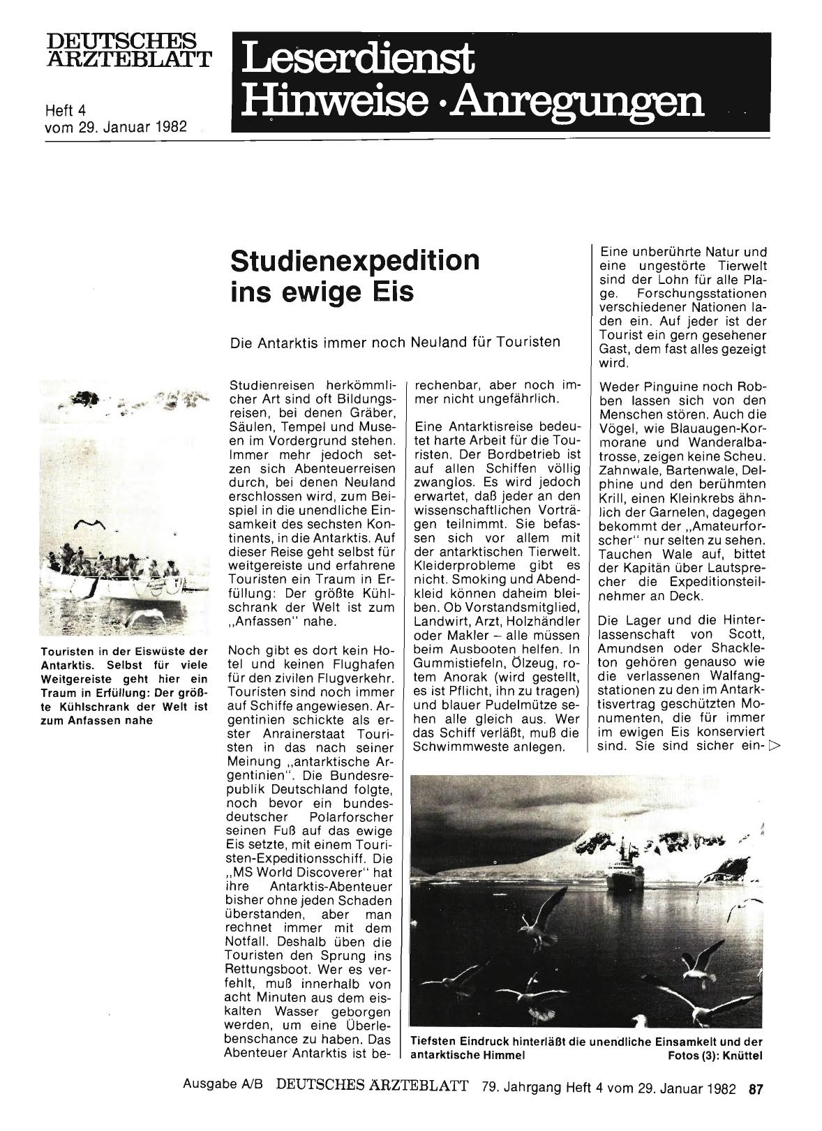 Vorschauseite 1: Studienexpedition ins ewige Eis