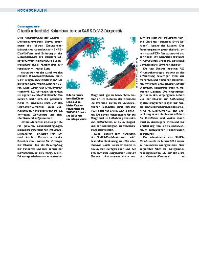Vorschauseite 1: Coronapandemie: Charité unterstützt Kolumbien bei der SARS-CoV-2-Diagnostik