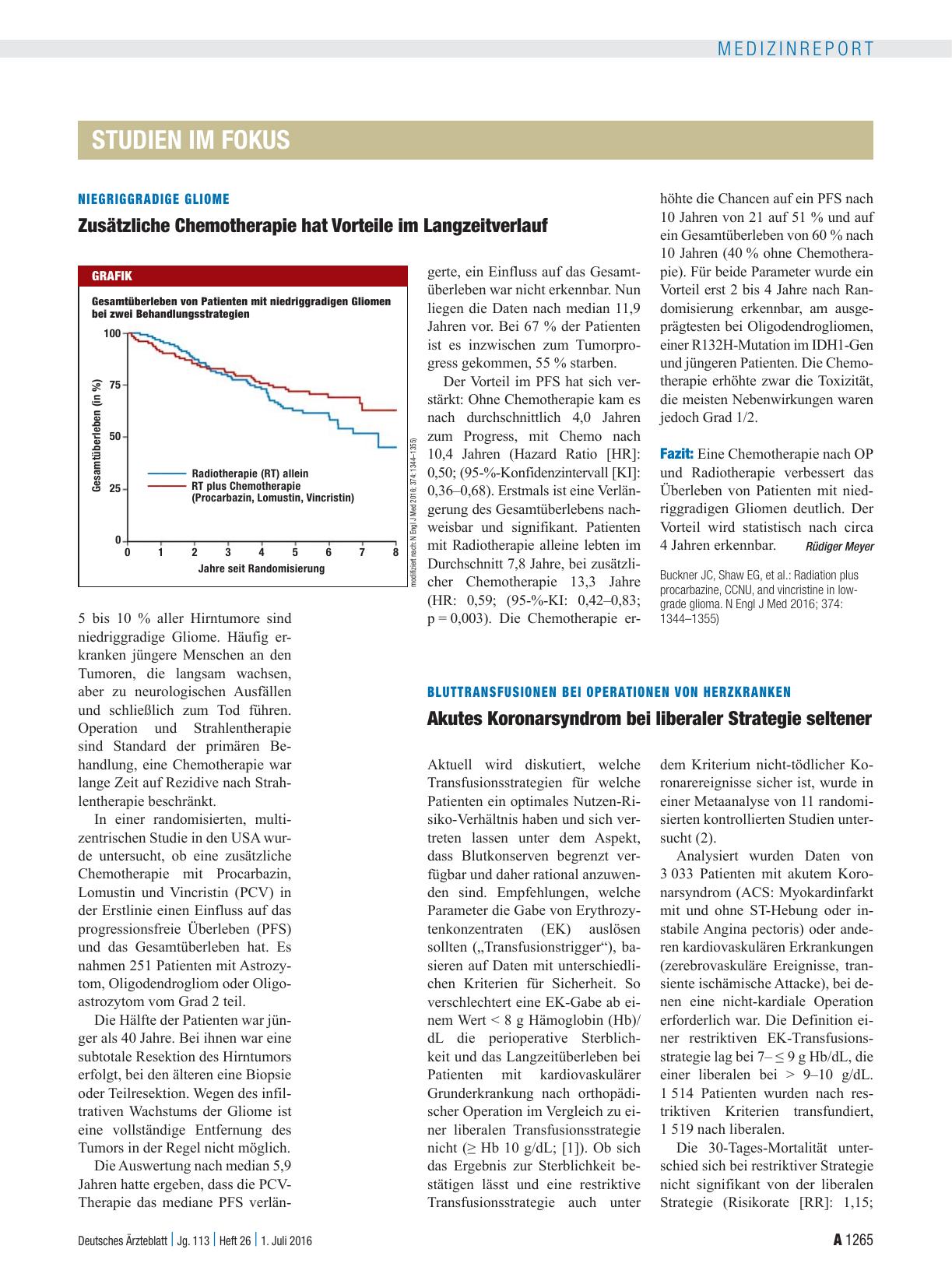 Vorschauseite 1: Bluttransfusionen bei Operationen von Herzkranken: Akutes Koronarsyndrom bei liberaler Strategie seltener