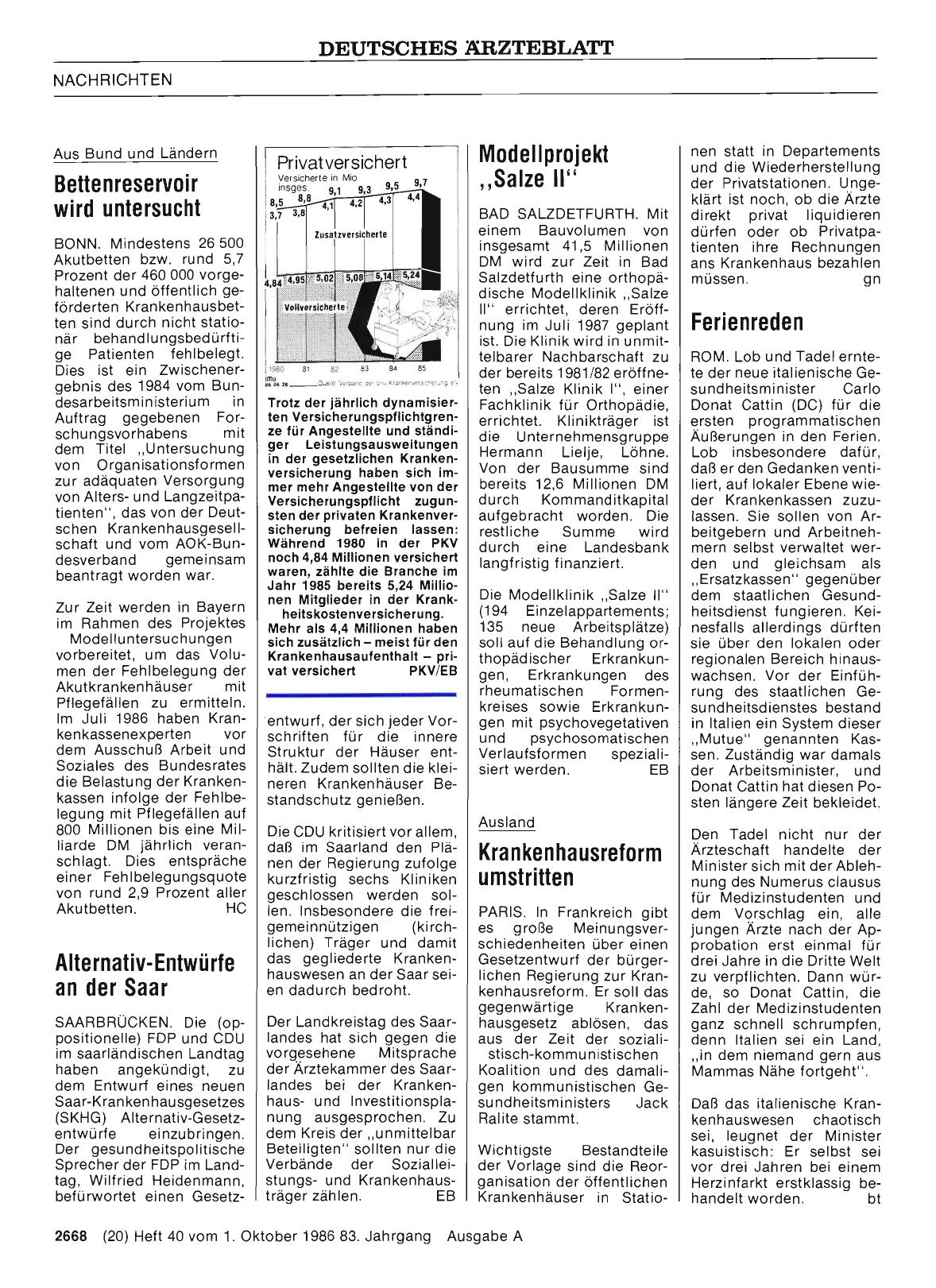 Vorschauseite 1: Privatversichert: Versicherte in Mio insgesamt