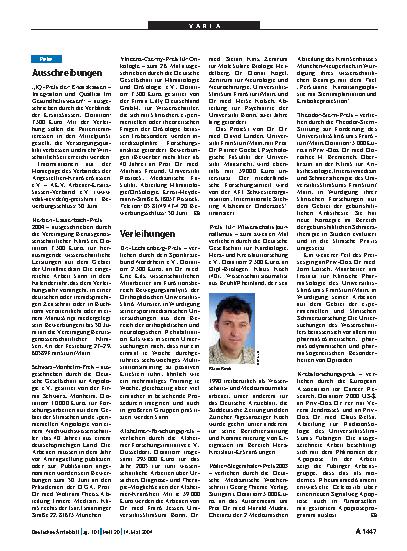 Vorschauseite 1: Verleihungen