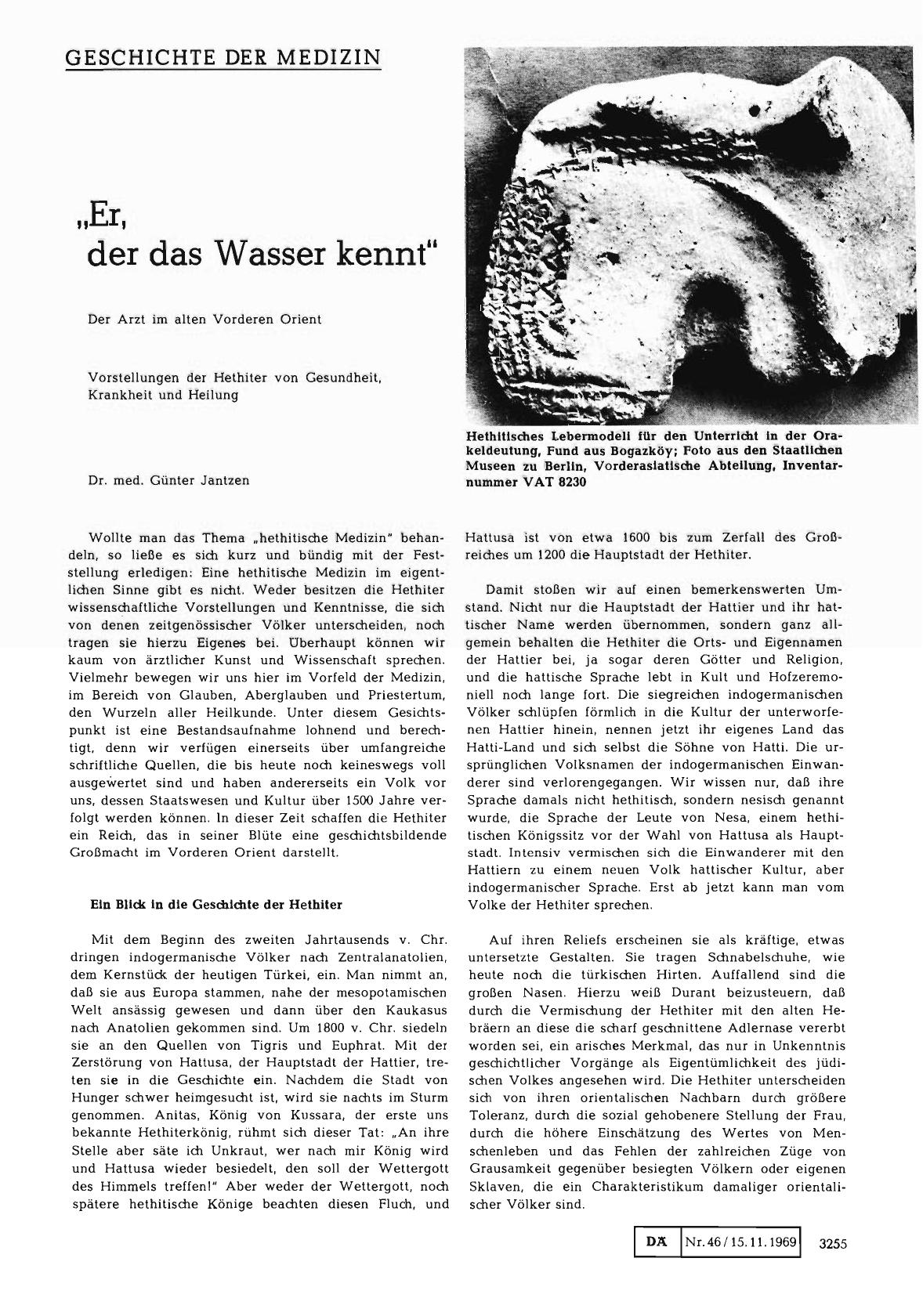 Vorschauseite 1: „Er, der das Wasser kennt" — Der Arzt im alten Vorderen Orient