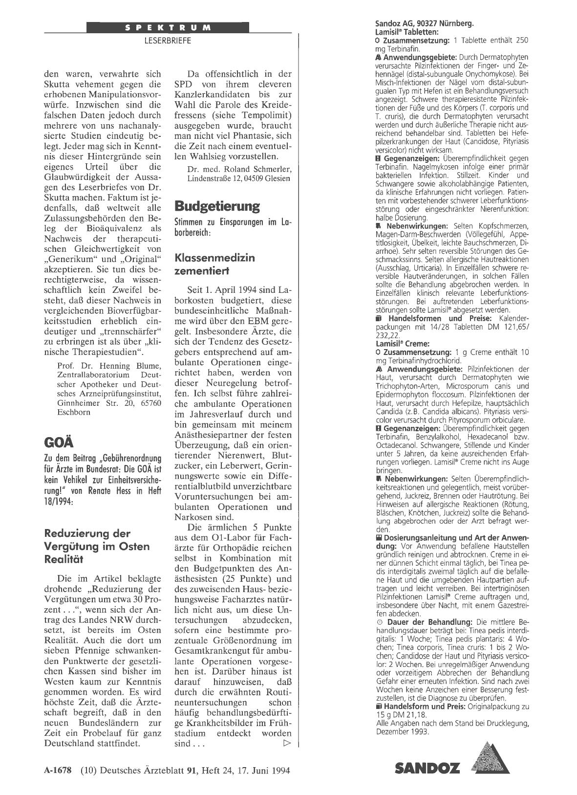 Vorschauseite 1: GOÄ: Reduzierung der Vergütung im Osten Realität