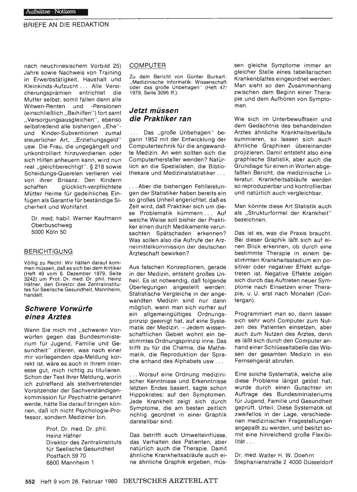 Vorschauseite 1: BERICHTIGUNG: Schwere Vorwürfe eines Arztes